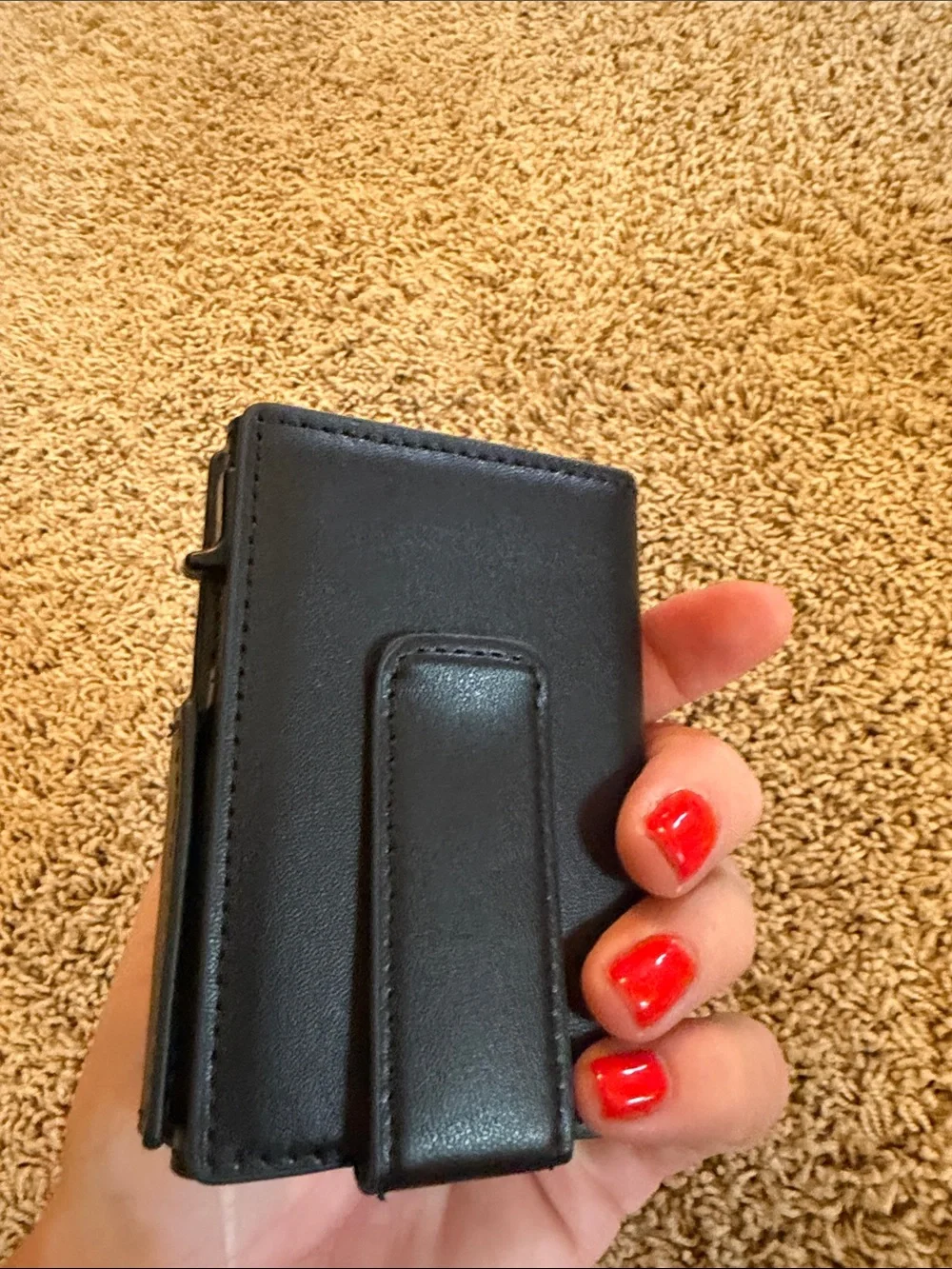 Slim Black Magnetic Card & Key Holder/wallet